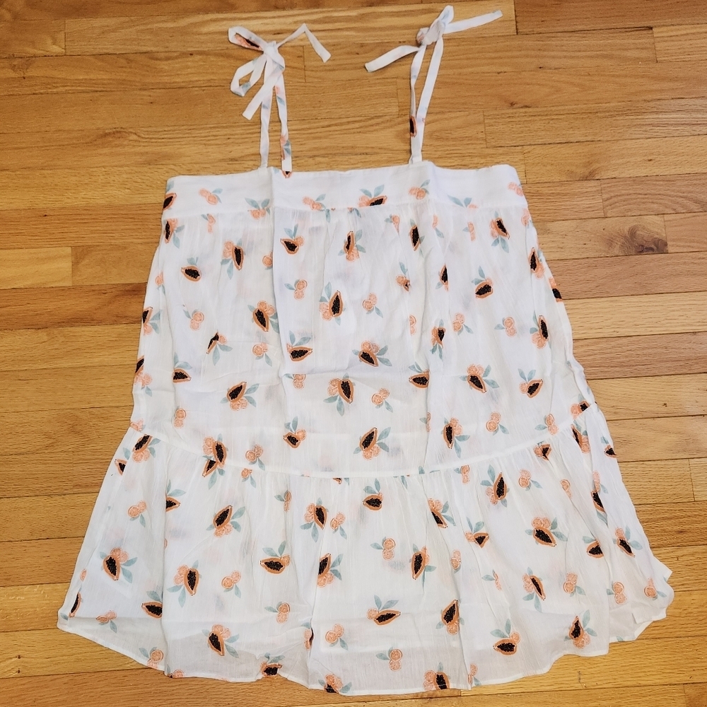 LOFT Beach Papaya Tie Strap Swing Dress, size M - Picture 4 of 13